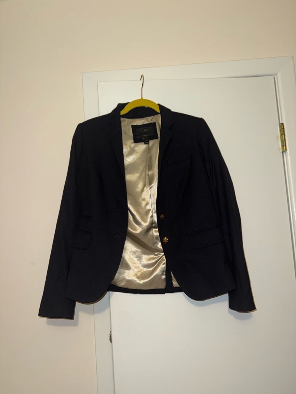J. Crew Black Women's Tailored Blazer with Ivory Lining